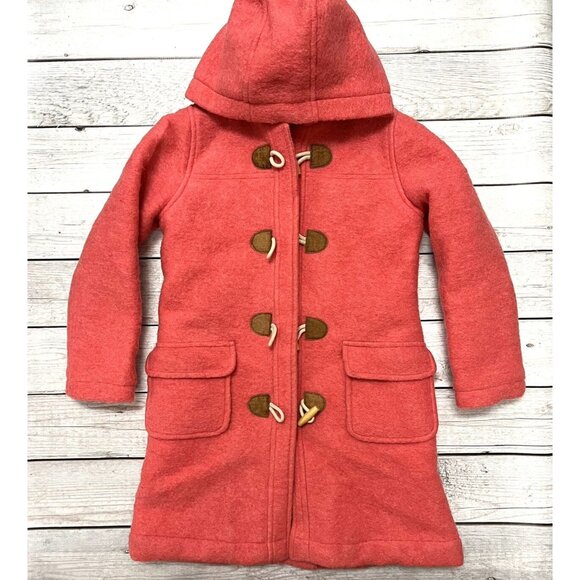 Mini Boden Pink/Salmon Felted Wool Toggle Coat